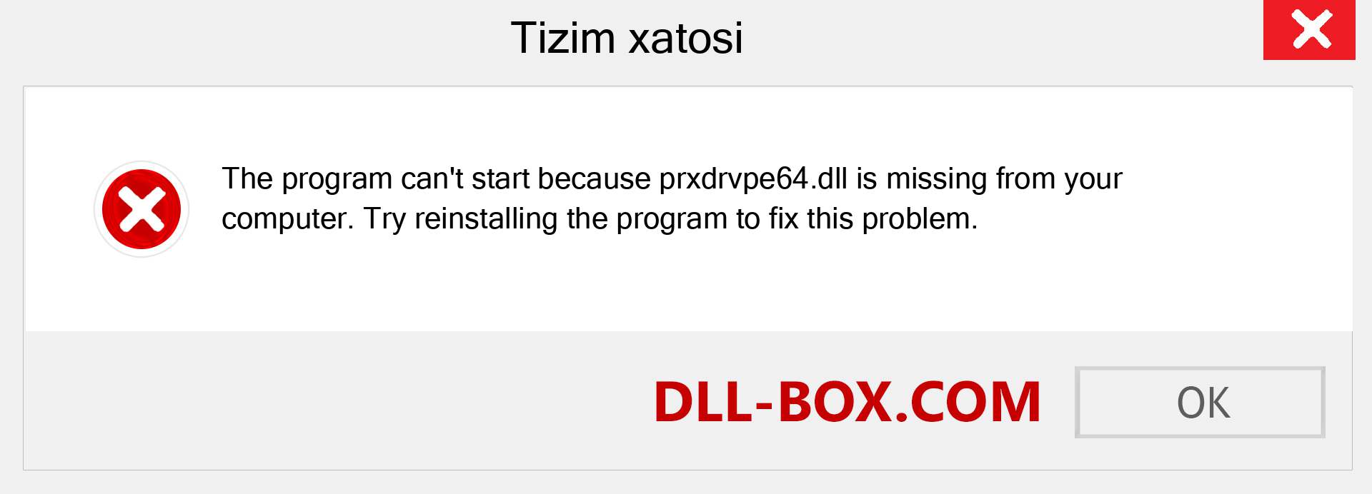 prxdrvpe64.dll fayli yo'qolganmi?. Windows 7, 8, 10 uchun yuklab olish - Windowsda prxdrvpe64 dll etishmayotgan xatoni tuzating, rasmlar, rasmlar